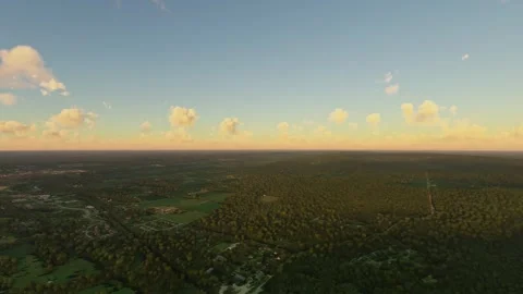 Aerial sunset Devil's Lake State Park Baraboo Hills. Wisconsin. United States Stock-Footage 347290963