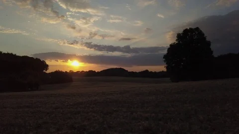 Aerial Sunset Drone Shot Stock Footage 84982906