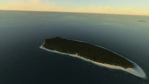 Aerial sunset drone view of Kunfunadhoo island. Maldives Video stock 269017296