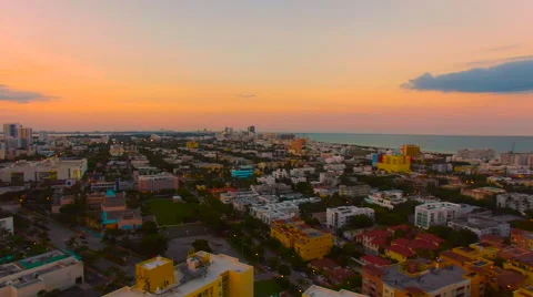 AERIAL - Sunset - Dusk Panoramic Stock Footage 66481143