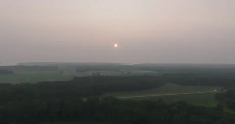 Aerial Sunset Haze Stock Footage 244889092
