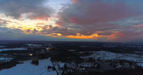 Aerial Sunset Hyperlapse Cloud Movement 4K Nature Drone 動画素材 347922897