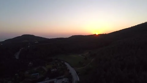 Aerial sunset mountain Stock Footage 195506997