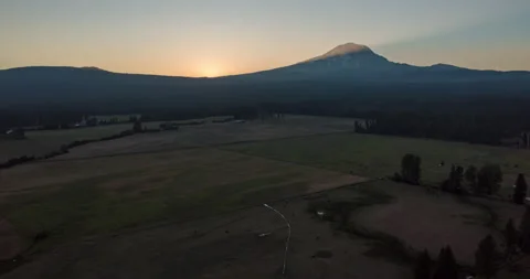 Aerial sunset over mountain Stock Footage 165258097