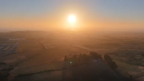 Aerial Sunset Over New Development and Wetlands, American Canyon, 4K Vídeo Stock 337986036