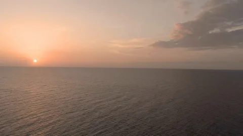 Aerial sunset over ocean Stock Footage