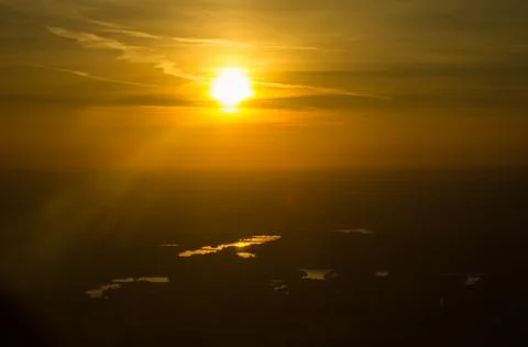 Aerial sunset Stock Photos