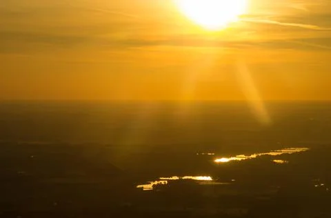 Aerial sunset Stock Photos