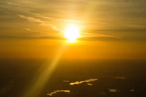 Aerial sunset Stock Photos