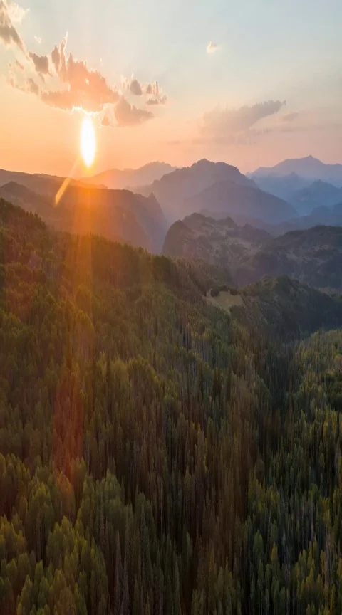 Aerial sunset time lapse Stock Footage 121172567