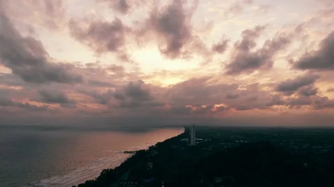 Aerial Sunset Timelapse Stock Footage 111990546