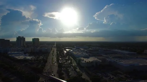 AERIAL - Sunset - Train passing by Stock Footage 66479630