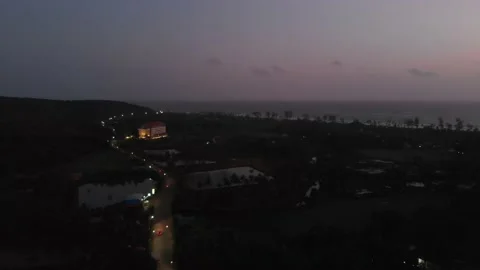 Aerial Sunset View over Beach of Vagator in Goa, State of India Stock Footage 140727933