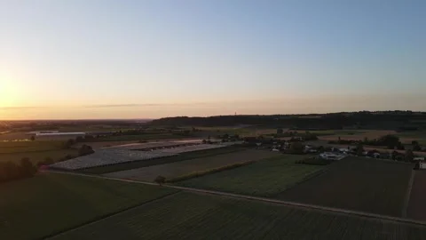 Aerial Sunset View of Rural Landscape in Fall Stock Footage 321691237