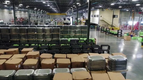 Aerial of Supply Warehouse Video stock 114824862