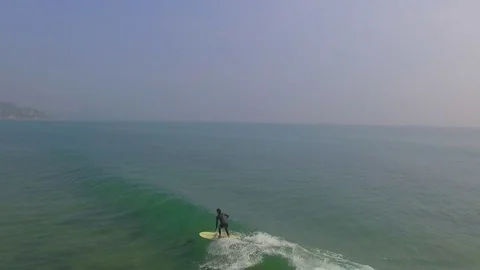 Aerial Surfer From Drone Stock Footage 73845182