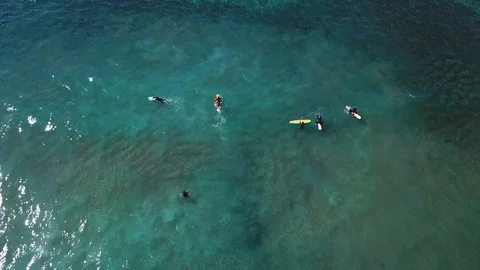Aerial Surfers View Stockbeeldmateriaal 88162070