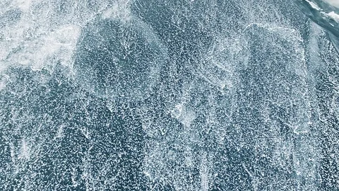 Aerial survey of the frozen river Stock Footage