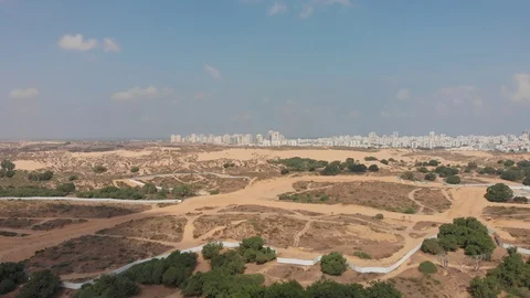 Aerial survey of sandy dunes. Stock Footage 111480342