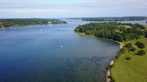 Aerial, Svendborg sound Stock Footage 87684516