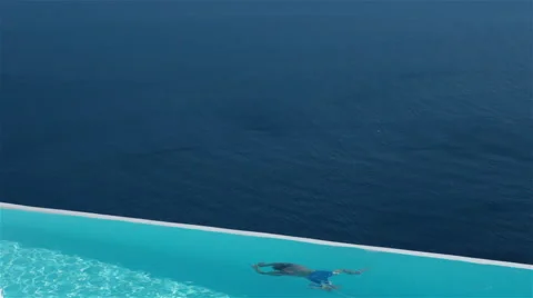 Aerial swimming pool Stock Footage 40618757