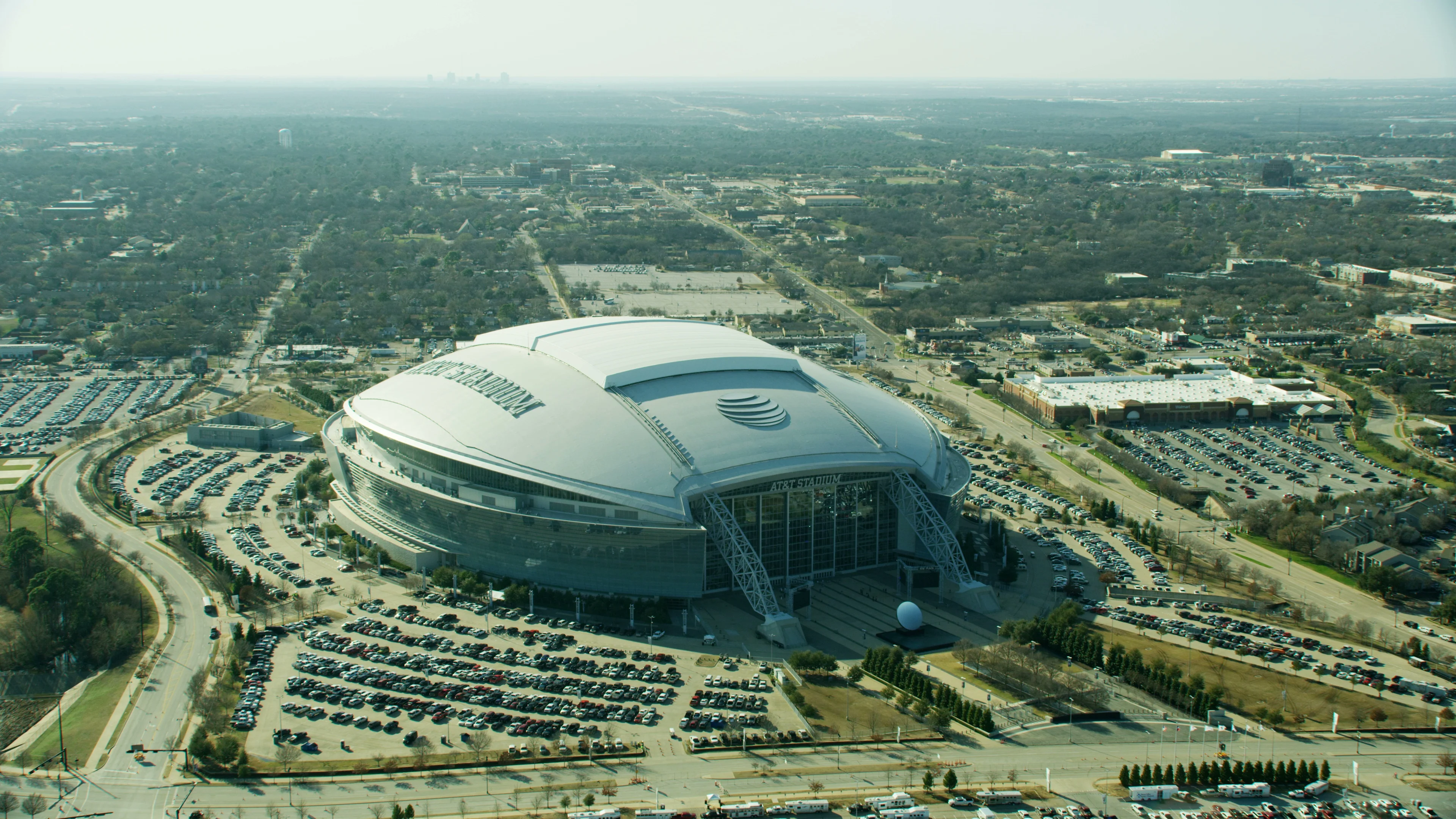 Aerial AT&T NFL Stadium formally Cowboy , Stock Video