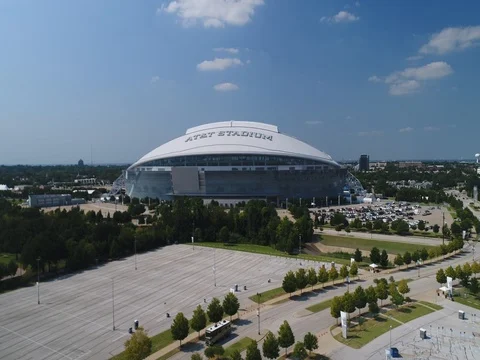 Aerial of AT&T Stadium, Cowboys, Dallas Texas Stock Footage