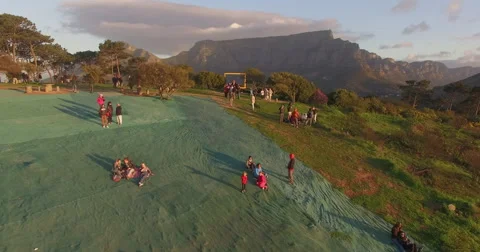 Aerial of Table Mountain, Cape Town, South Africa Stock Footage 60107893