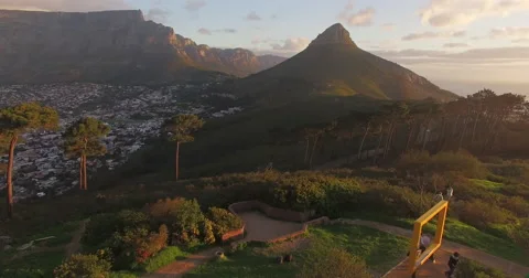 Aerial of Table Mountain, Cape Town, South Africa Stock Footage 60107929