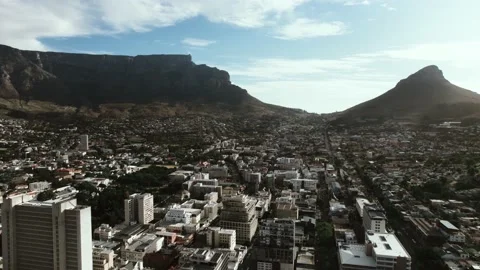 Aerial of Table Mountain, Cape Town, South Africa 6 Stock Footage 234941587