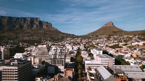 Aerial of Table Mountain, Cape Town, South Africa 1 Stock Footage 234941595