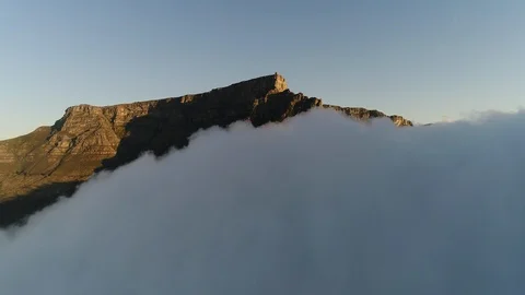Aerial Table Mountain Cloudy Cape Town Stock-Footage 87134617