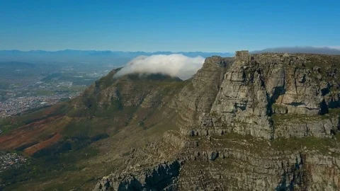Aerial Table Mountain Top In Cape Town Video stock 80469720