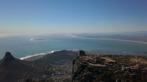 Aerial Table Mountain Top Video stock 80469817