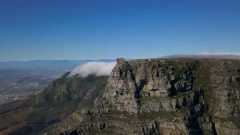Aerial Table Mountain Top Timelapse Video stock 80443332