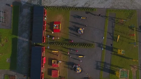 Aerial table top shot of playground Stock Footage 210757561