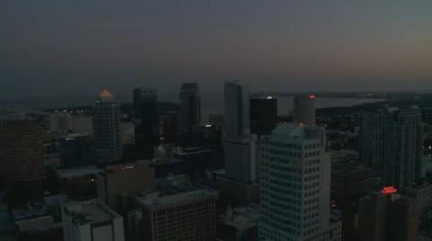 Aerial Tampa Downtown Dusk 動画素材 3678853