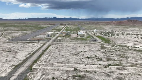 Aerial Tekoi solid fuel rocket motor test complex Utah pull 4 4K 스톡 동영상 243481669