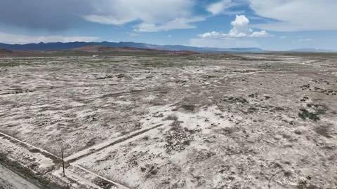 Aerial Tekoi solid fuel rocket secret test site Utah pull 4K 스톡 동영상 244764250