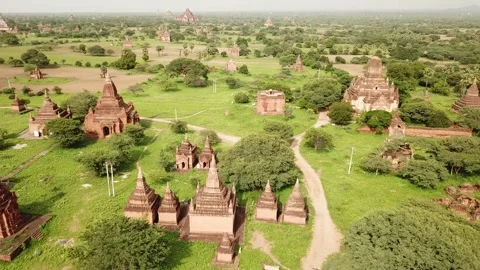 Aerial temples Bagan Stock Footage 249955260
