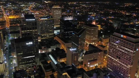 Aerial Tennessee Nashville July 2017 Night 4K Inspire 2 Stock Footage