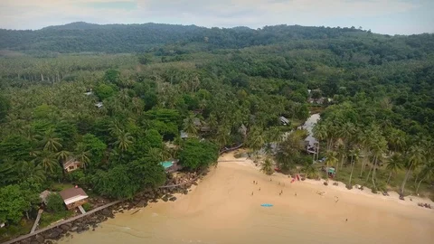 Aerial Thai Beach Remote Stock Footage 104125676