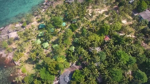 Aerial Thai Beach Resort Stock Footage 104125636