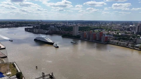 Aerial Thames Waterway Stock Footage 341319207
