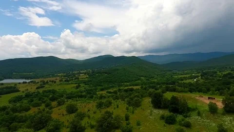 Aerial to a Thracian cult complex Video stock 77635281