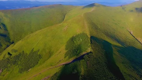 Aerial of three mountain ridges shaping a huge intersection in the Carpathians 스톡 동영상 93772686