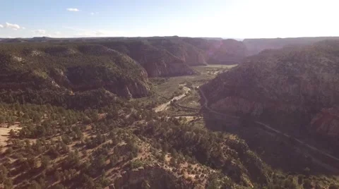 Aerial Through Gorge Stock Footage 58603146