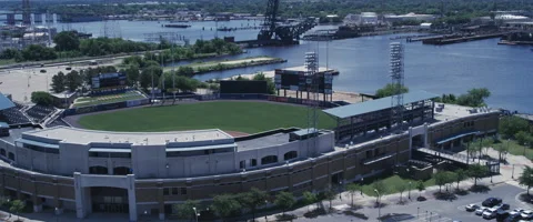 Aerial of Tides stadium Stock Footage 45967876
