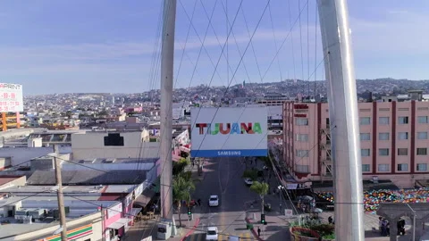 Aerial Tijuana Arch Stock Footage 224756545