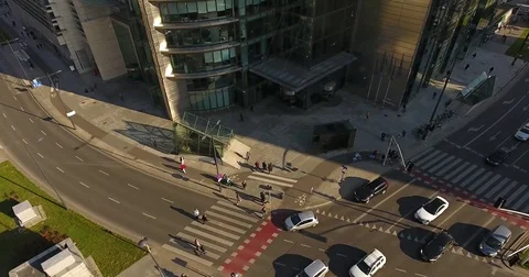 Aerial Tilt Up Of Skyscraper Stock Footage 84900123
